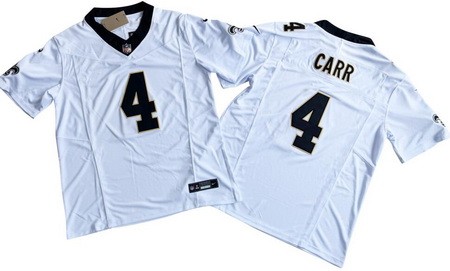 Men's New Orleans Saints #4 Derek Carr Limited White FUSE Vapor Jersey