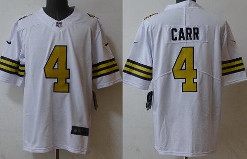Men's New Orleans Saints #4 Derek Carr Limited White Rush Color Vapor Jersey