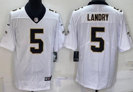 Men's New Orleans Saints #5 Jarvis Landry Limited White Vapor Jersey