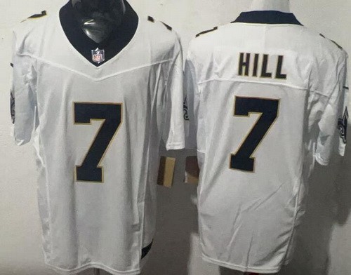 Men's New Orleans Saints #7 Taysom Hill Limited White FUSE Vapor Jersey