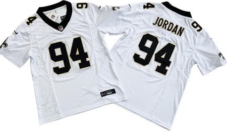 Men's New Orleans Saints #94 Cameron Jordan Limited White FUSE Vapor Jersey