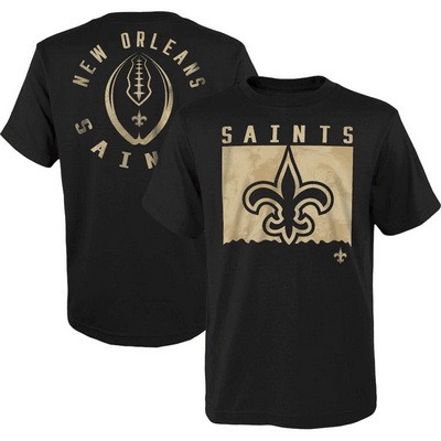 Men's New Orleans Saints Black Liquid Camo Logo T Shirt