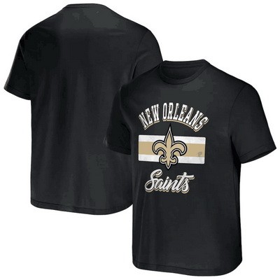 Men's New Orleans Saints Black NFL x Darius Rucker Collection Stripe T Shirt