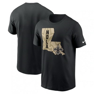 Men's New Orleans Saints Black Nola Local Essential T Shirt