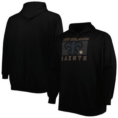 Men's New Orleans Saints Black Printed Pullover Hoodie 302585