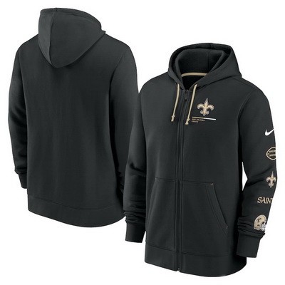 Men's New Orleans Saints Black Surrey Full Zip Hoodie