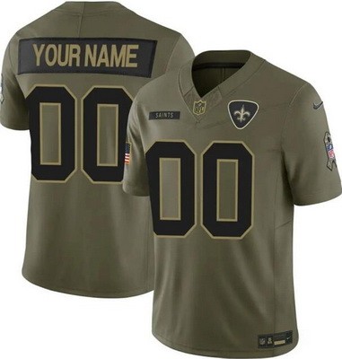 Men's New Orleans Saints Custom Limited Green 2025 Salute To Service Jersey