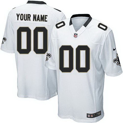 Men's New Orleans Saints Customized Game White Jersey