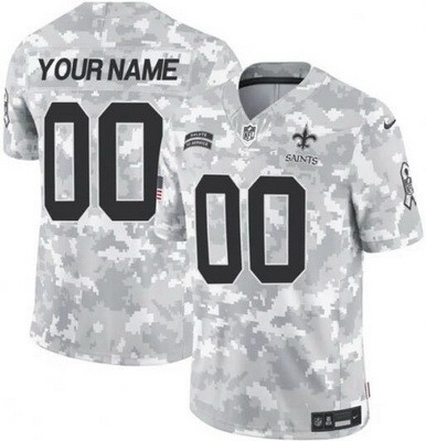 Men's New Orleans Saints Customized Limited Arctic Camo 2024 Salute to Service Jersey