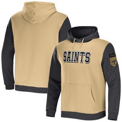 Men's New Orleans Saints Gold NFL x Darius Rucker Collection Colorblock Pullover Hoodie
