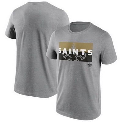 Men's New Orleans Saints Gray Square Off Tri Blend T Shirt