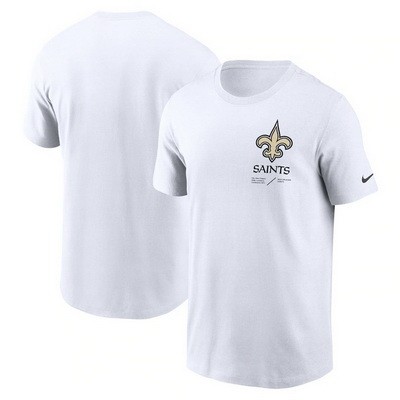 Men's New Orleans Saints White Sideline Infograph Lockup Performance T Shirt
