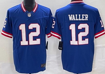 Men's New York Giants #12 Darren Waller Limited Blue Classic FUSE Vapor Jersey