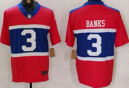 Men's New York Giants #3 Deonte Banks Limited Red Alternate FUSE Vapor Jersey