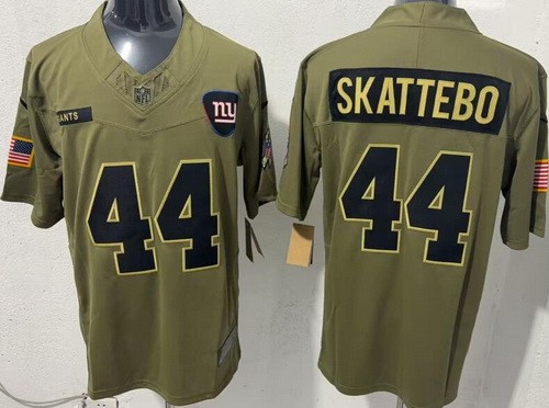 Men's New York Giants #44 Cam Skattebo Limited Green 2025 Salute To Service Jersey