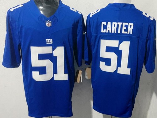 Men's New York Giants #51 Abdul Carter Limited Blue FUSE Vapor Jersey