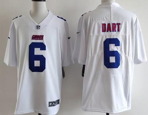 Men's New York Giants #6 Jaxson Dart Limited White Fashion Vapor Jersey
