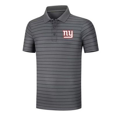 Men's New York Giants Anthracite Collection Striped Performance Pique Polo