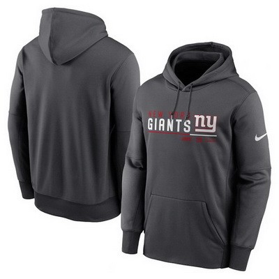 Men's New York Giants Anthracite Prime Logo Name Split Pullover Hoodie