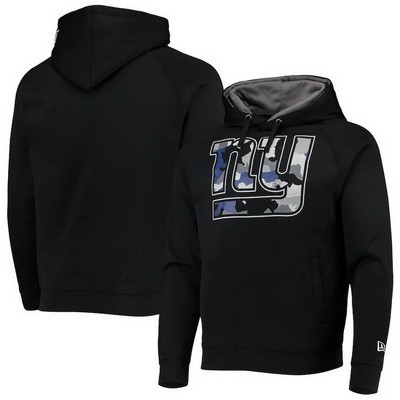 Men's New York Giants Black Training Collection Raglan Pullover Hoodie