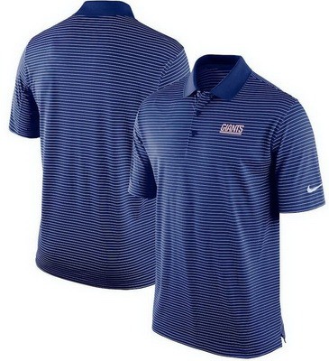 Men's New York Giants Blue Sideline Lock Up Victory Performance Polo