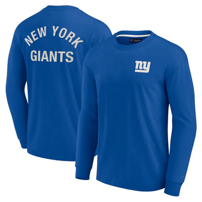 Men's New York Giants Blue Super Soft Long Sleeve T Shirt