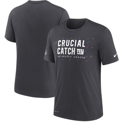 Men's New York Giants Charcoal 2021 Crucial Catch Performance T-Shirt