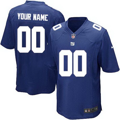 Men's New York Giants Customized Game Blue Jersey