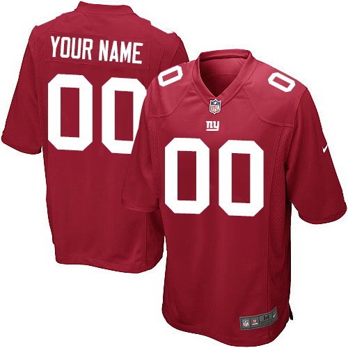 Men's New York Giants Customized Game Red Jersey