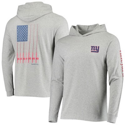 Men's New York Giants Gray Vineyard Vines Hoodie Long Sleeve T Shirt