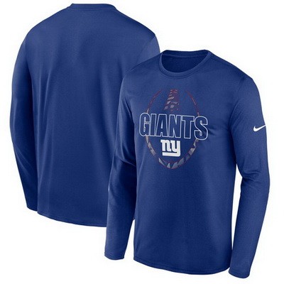 Men's New York Giants Royal Icon Legend Performance Long Sleeve T-Shirt