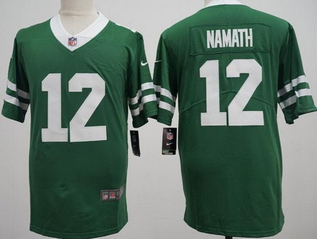 Men's New York Jets #12 Joe Namath Limited Green Vapor Jersey