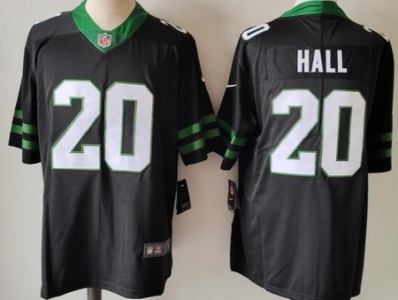Men's New York Jets #20 Breece Hall Limited Black Vapor Jersey