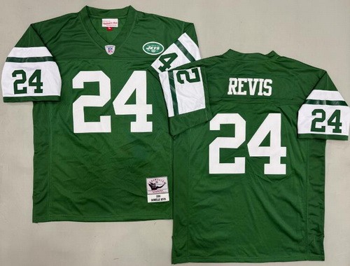 Men's New York Jets #24 Darrelle Revis Green 2009 Throwback Jersey