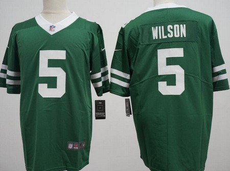 Men's New York Jets #5 Garrett Wilson Limited Green Vapor Jersey
