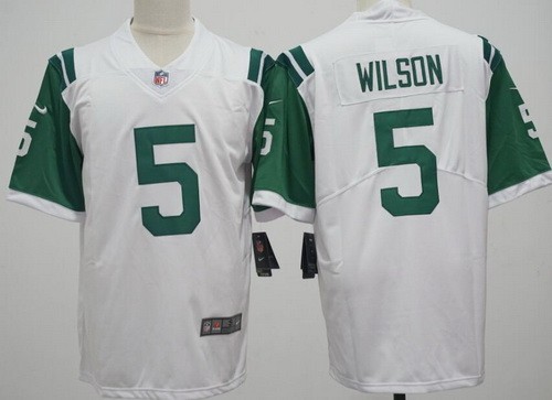 Men's New York Jets #5 Garrett Wilson Limited White Classic Vapor Jersey