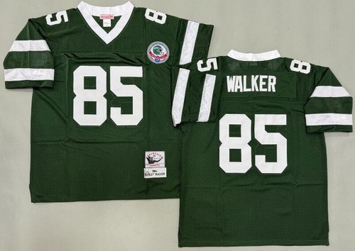 Men's New York Jets #85 Wesley Walker Green 1984 Throwback Jersey