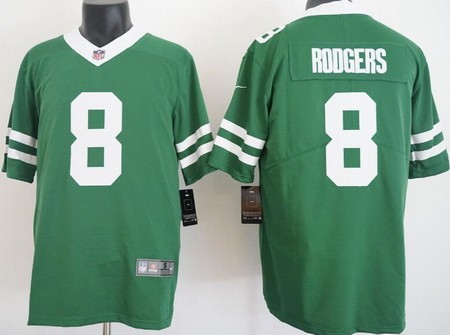 Men's New York Jets #8 Aaron Rodgers Limited Green Vapor Jersey