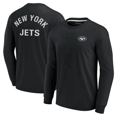 Men's New York Jets Black Super Soft Long Sleeve T Shirt