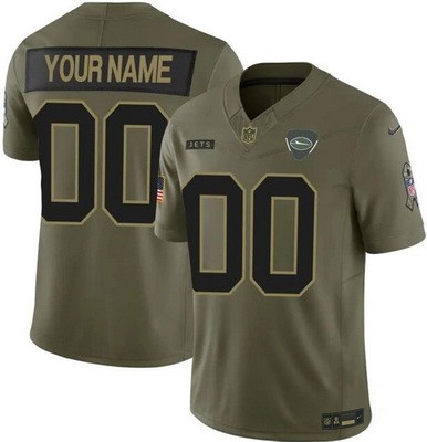 Men's New York Jets Custom Limited Green 2025 Salute To Service Jersey