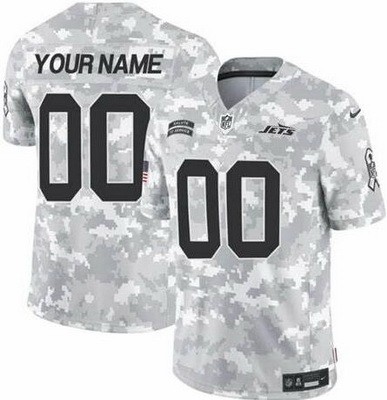 Men's New York Jets Customized Limited Arctic Camo 2024 Salute to Service Jersey