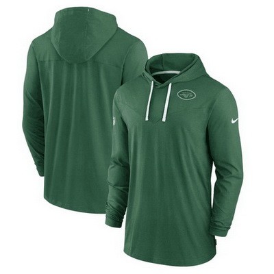 Men's New York Jets Sideline Pop Performance Pullover Long Sleeve Hoodie T Shirt