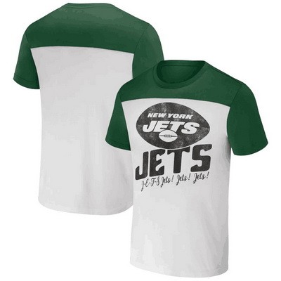 Men's New York Jets White NFL x Darius Rucker Collection Colorblocked T Shirt