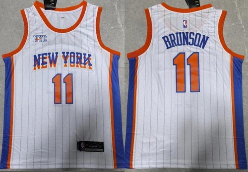 Men's New York Knicks #11 Jalen Brunson White 2024 City Swingman Jersey
