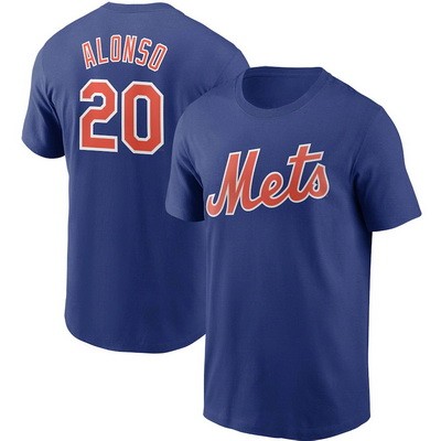 Men's New York Mets #20 Pete Alonso Blue Printed T Shirt 112514