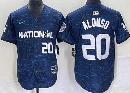 Men's New York Mets #20 Pete Alonso Navy 2023 All Star Jersey