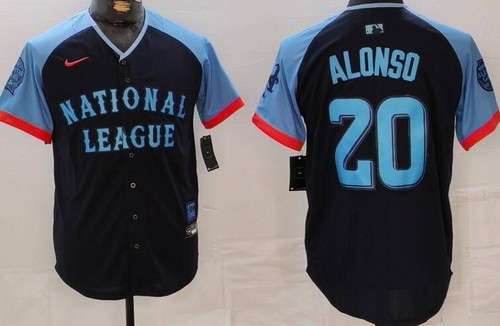 Men's New York Mets #20 Pete Alonso Navy 2024 All Star Limited Jersey