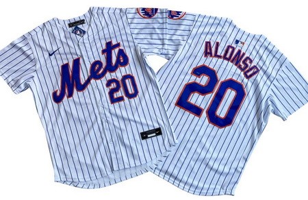 Men's New York Mets #20 Pete Alonso White Limited Jersey