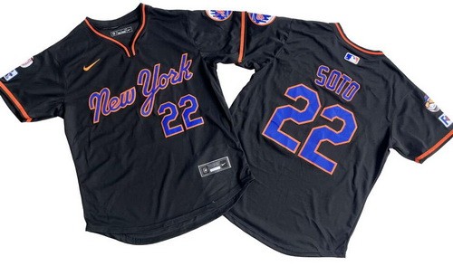 Men's New York Mets #22 Juan Soto Black Alternate Limited Jersey