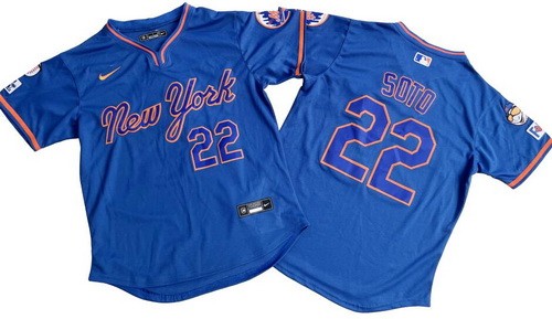Men's New York Mets #22 Juan Soto Blue Alternate Limited Jersey